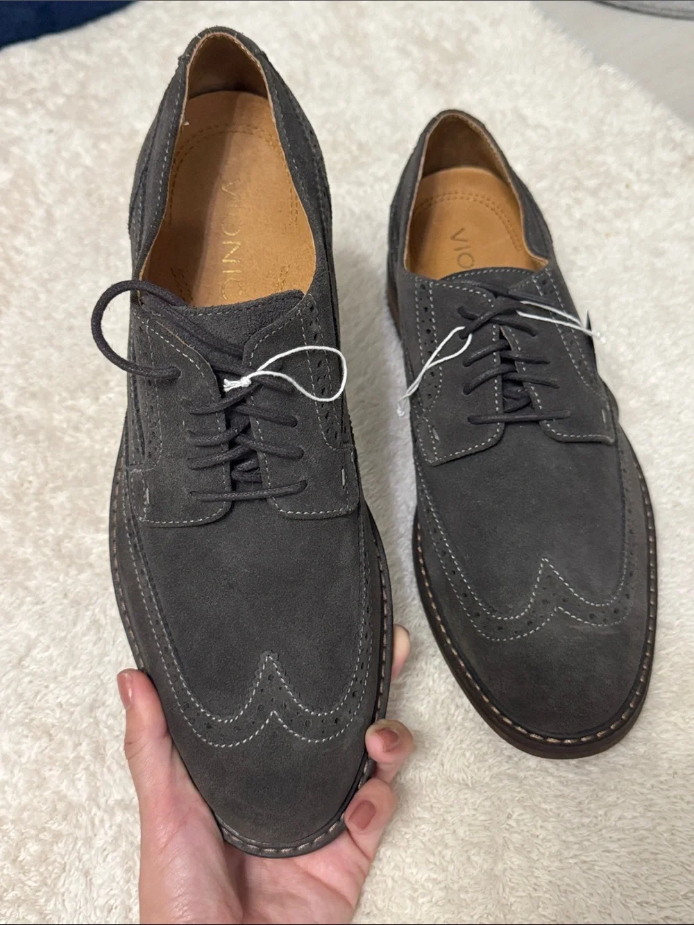 Price firm Men's Vionic Wingtip Suede Dress Shoes - Dark Gray